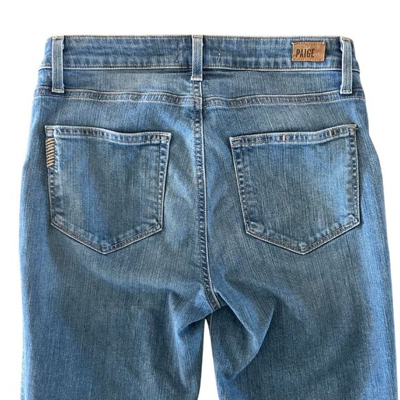 PAIGE Hoxton Crop Melanney Distressed Skinny High Waisted Jeans Size 28 - Picture 6 of 13